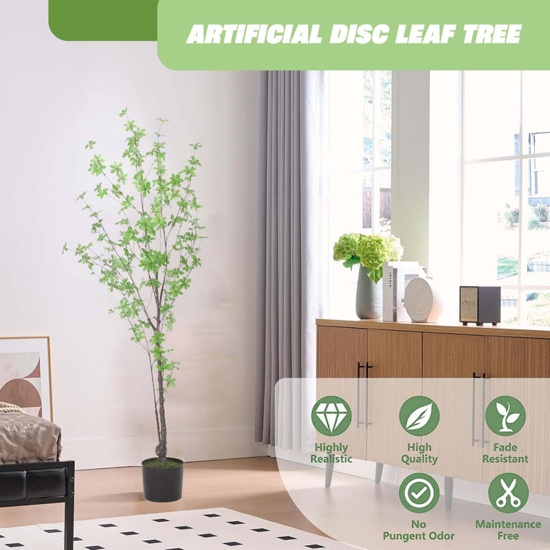 59.1" Artificial Disc Leaf Tree – Indoor Decorative