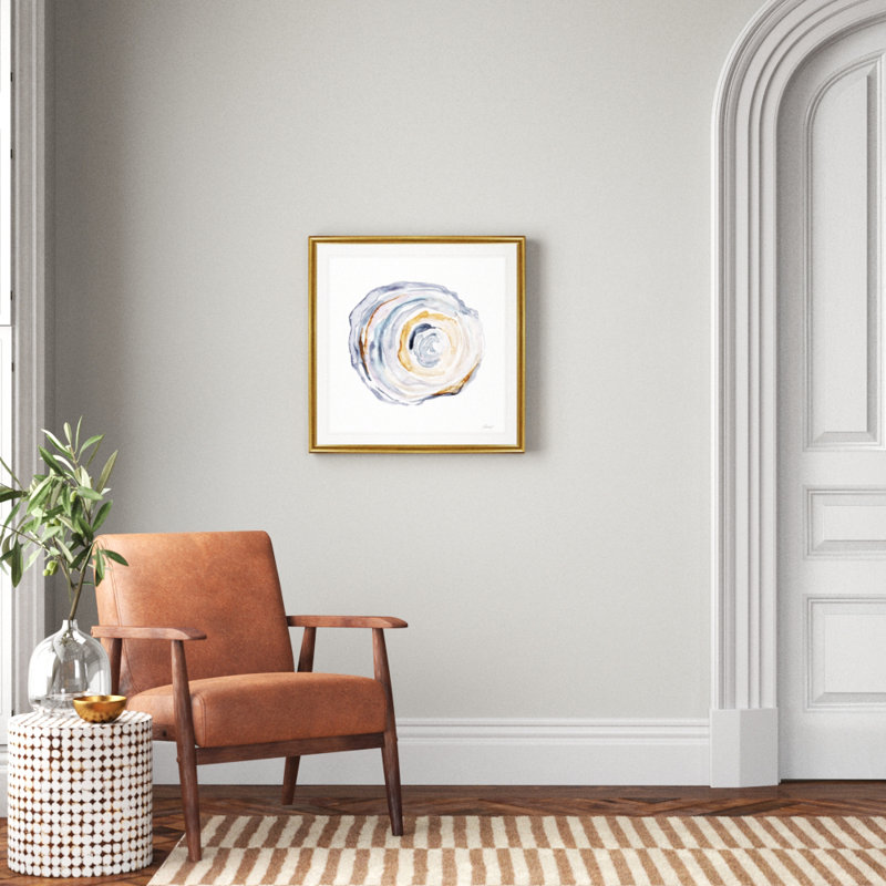 Watercolor Tree Ring IV - reproduction d'art sur toile, Cadre doré, H 26,5 po x l 26,5 po x P 1,5 po