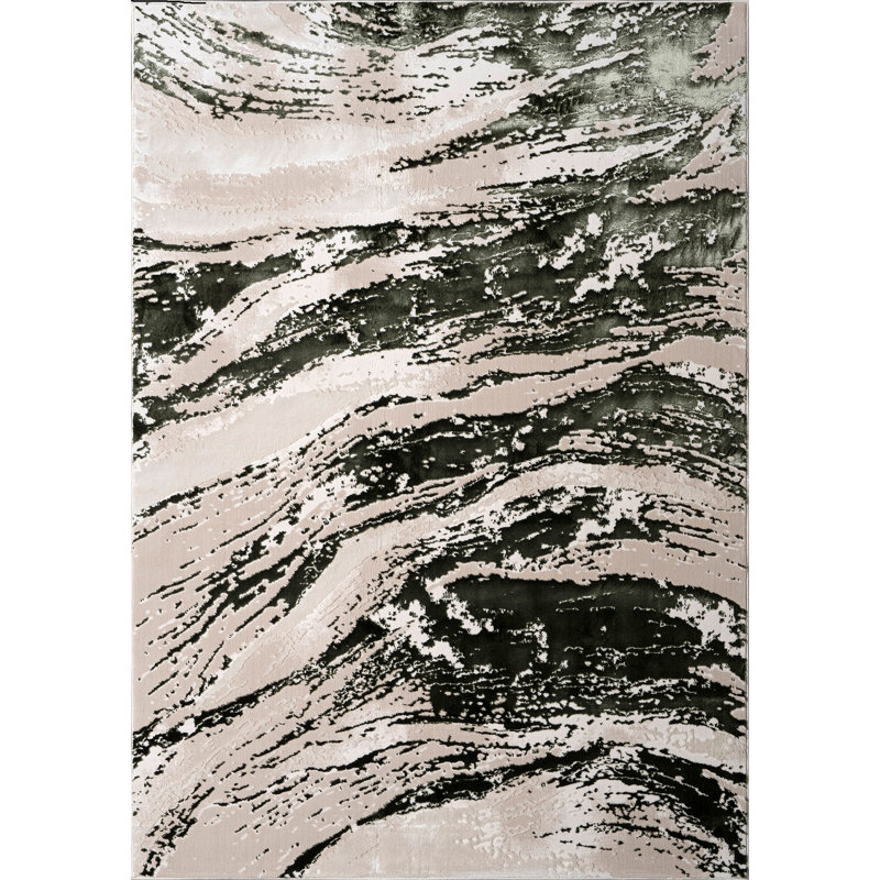 Abstract Flokati, Green, Rectangle 80 cm x 150 cm
