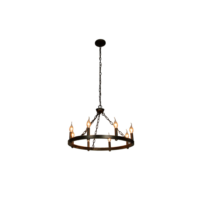 Mcleod 8 - Light Waggon Wheel Chandelier