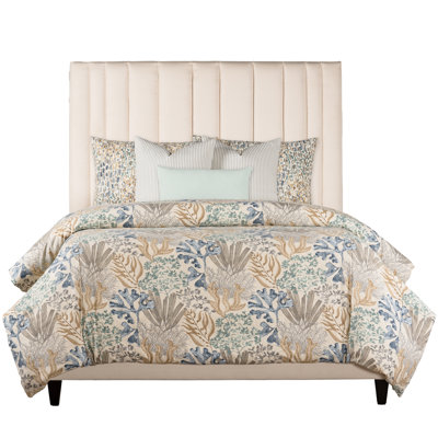 Magnolia Home Fashions Offshore Aqua 100% Cotton Luxury Duvet Cover Set