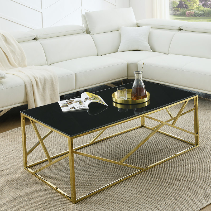 31.4 Inch Modern Two-Tier Square Coffee Table - An Elegant Combination of Clear Glass and Marble Pattern Sticker.It can be used as a coffee table,a side table or a display stand.
