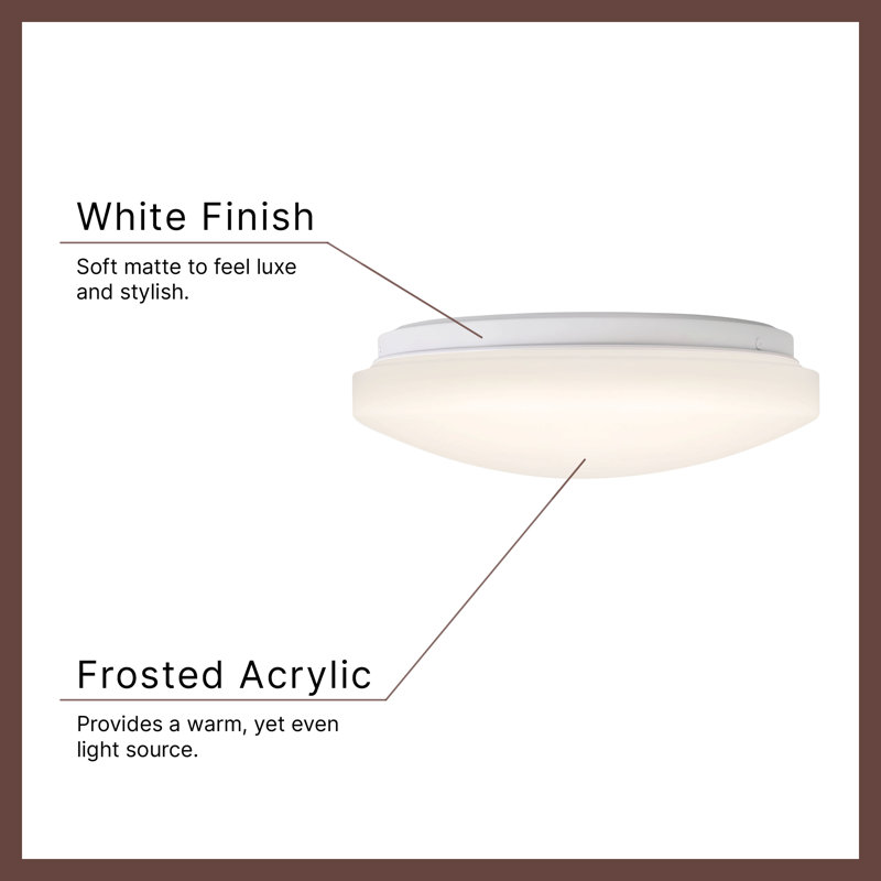 Tio 11-in Acrylic White dimmable LED Flush Mount