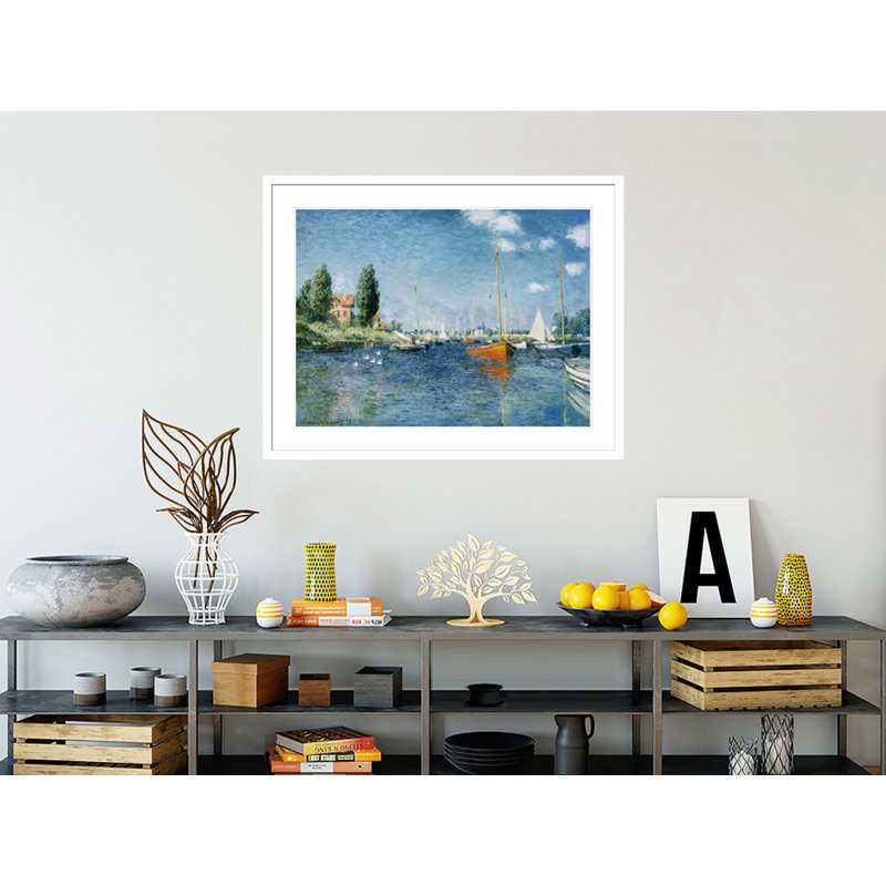 «Bateaux Argenteuil» par Claude Monet, impression giclée sur cadre, H 32,56 po x l 41,5 po