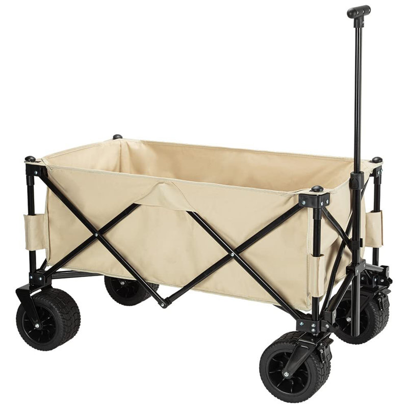 Chariot pliable, chariot de plage grande capacité, 330 lb, Beige