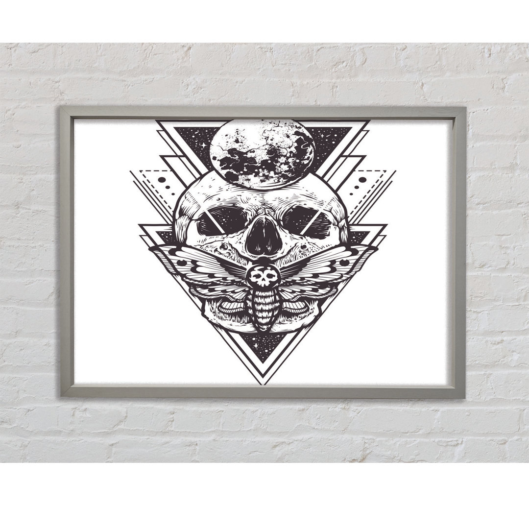 Death Moth Skull Triangles - Single Picture Frame Kunstdrucke auf Leinwand