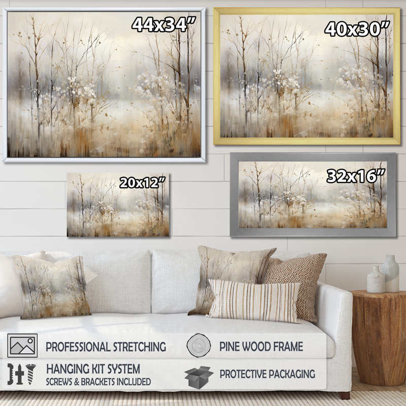 «Winter Meadow View calmness II», impressions sur toile Meadow, Sans cadre, H 40 po x l 30 po, Toile tendue
