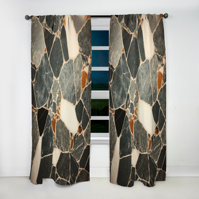 Alle - Tile Curtain - Room Darkening Abstract Curtain - 1 Panels