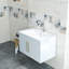 Meuble-lavabo mural blanc brillant de 30 po avec portes doubles, crochets à fermeture en douceur, longue poignée en métal doré, installation facile, blanc brillant-1813338289