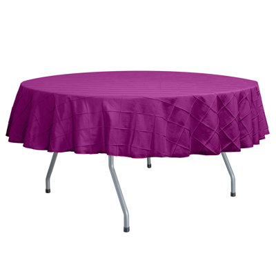 Ultimate Textile - Embroidered Pintuck Taffeta Tablecloth Raspberry