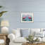 «Flamingo Lagoon Duo», reproduction sous verre encadrée, design par LSR Design Studio-571555199-571555198