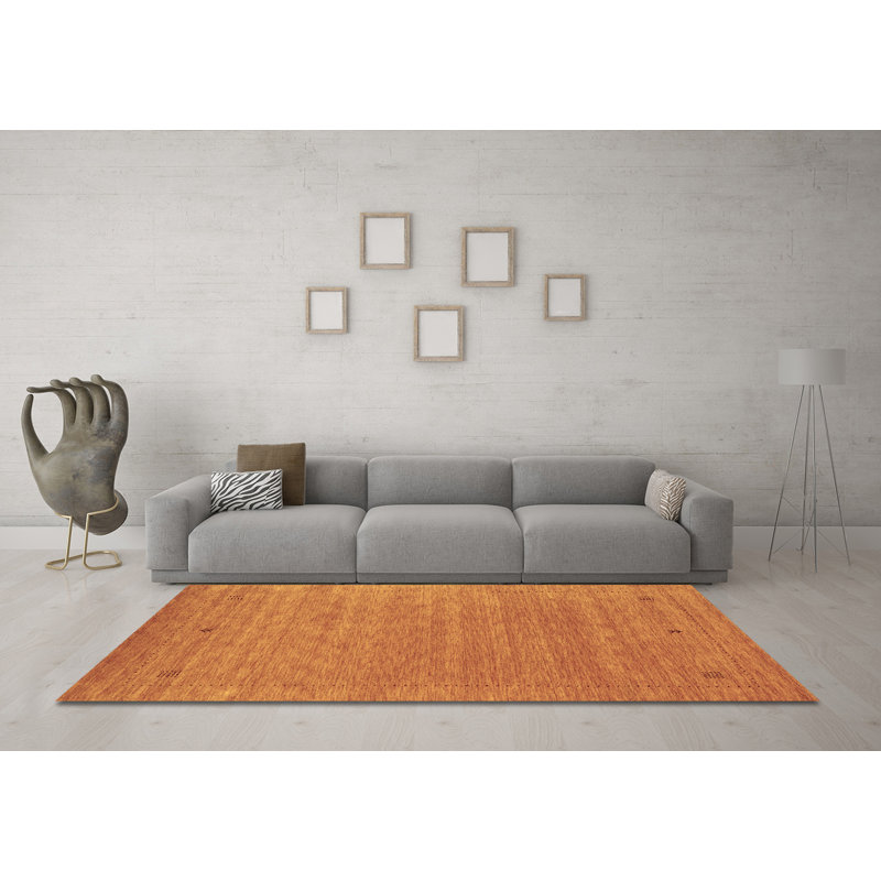 Tapis contemporains brun lavable à la machine 2649, Rond 5 pi
