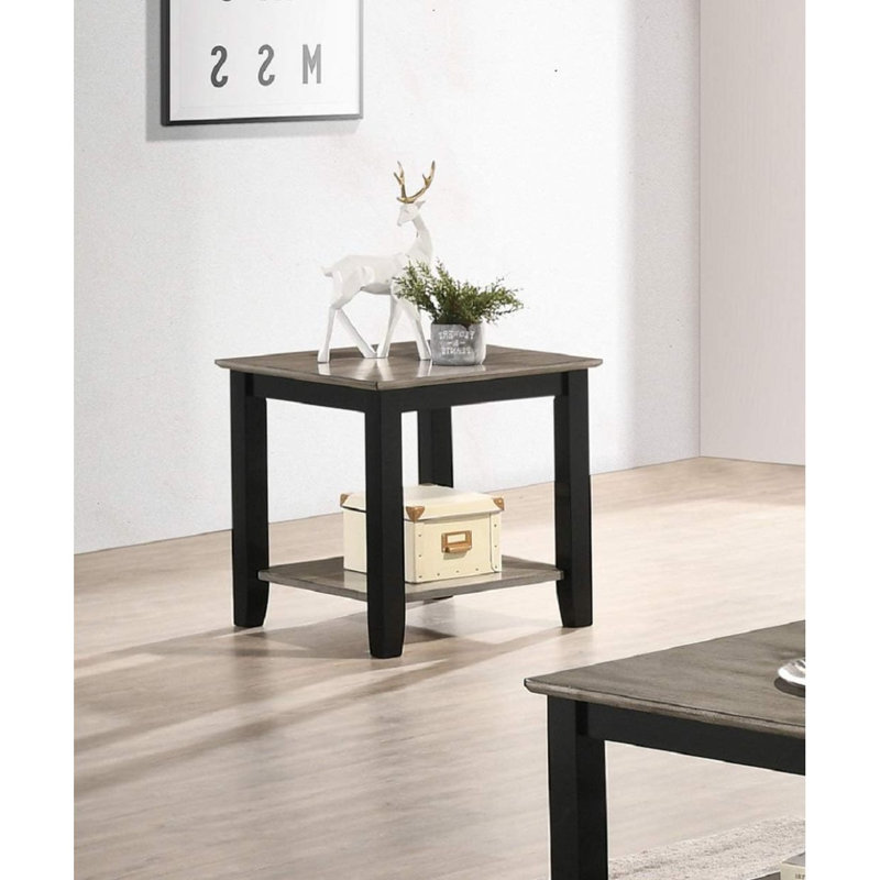 Table de bout simple en bois d'hévéa