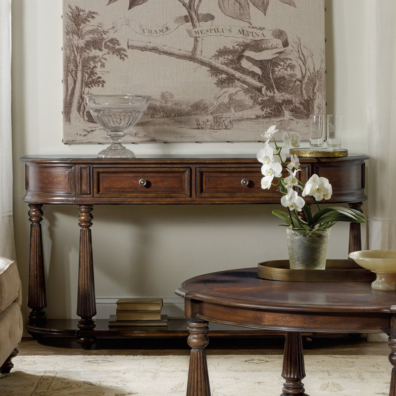 Leesburg 60'' Brown Mahogany Demilune Console Table
