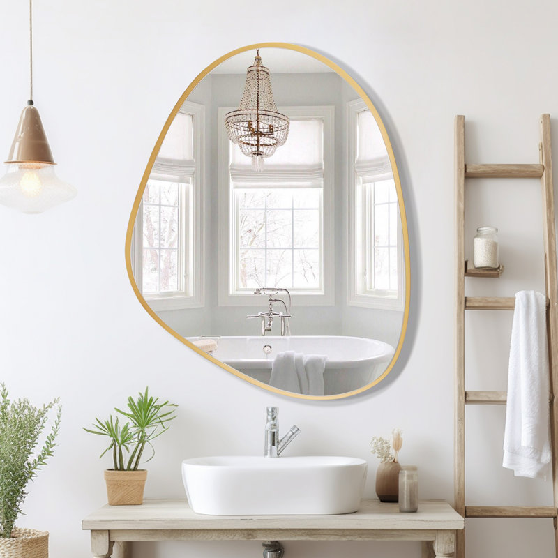 Miroir mural asymétrique pour salle de bain, 28 po x 22 po