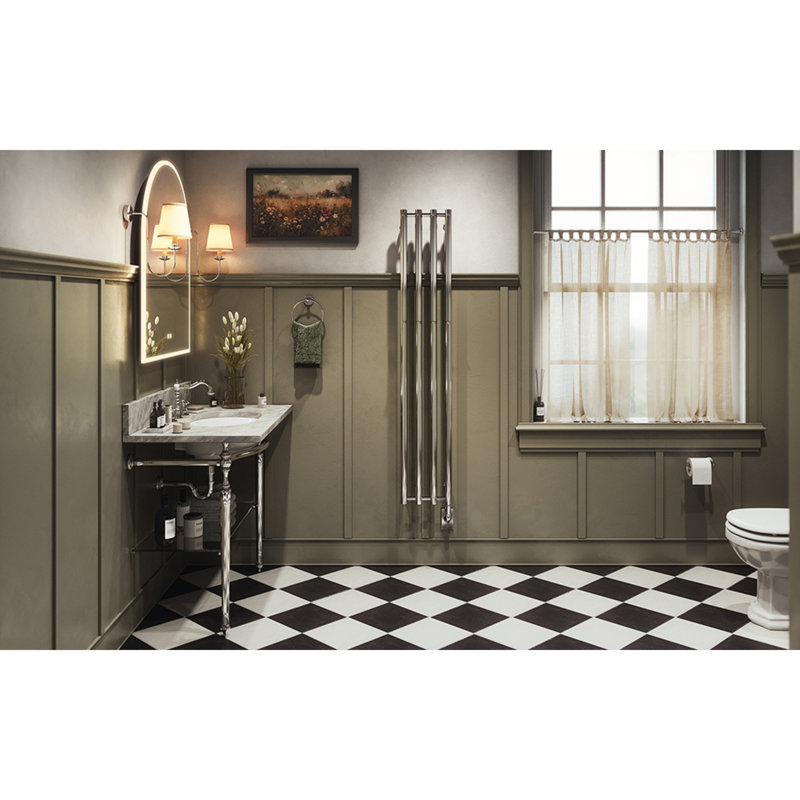 Chauffe-serviettes électrique mural 10,5 po x 59 po Rosendal, Électrique à brancher, Nickel poli