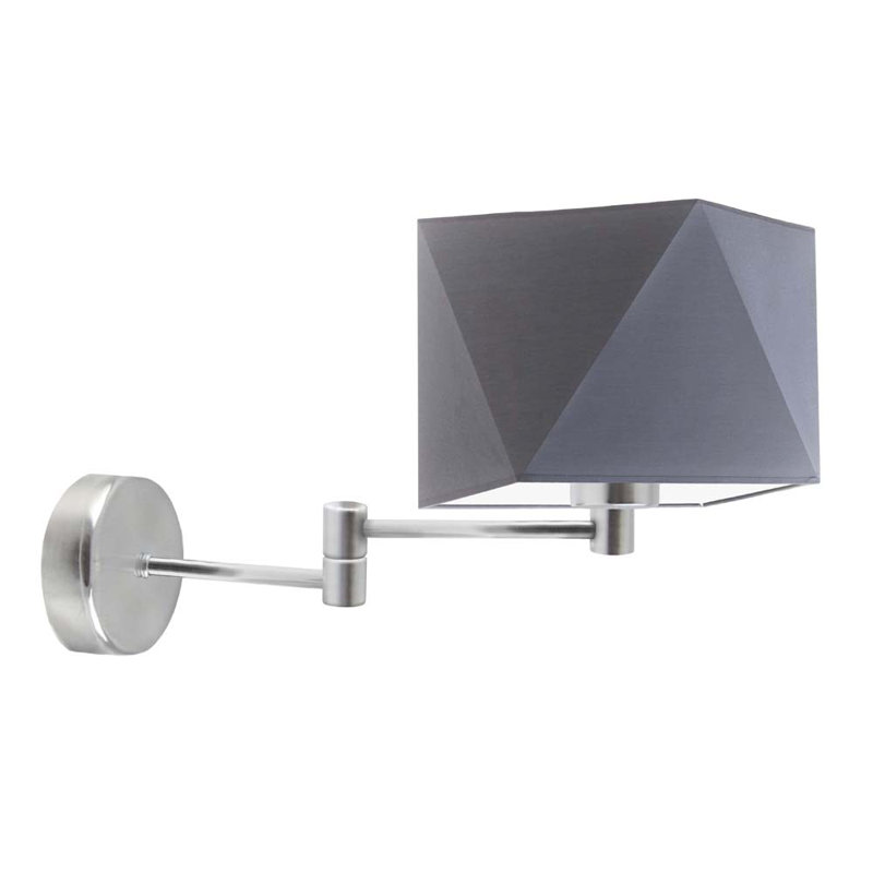 Ayannah Steel Armed Sconce, Grey, Brushed Steel