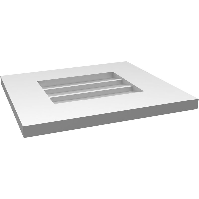 Vent à pignon rectangulaire en uréthane non-fonctionnel, H 14 po x l 16 po x P 1 po
