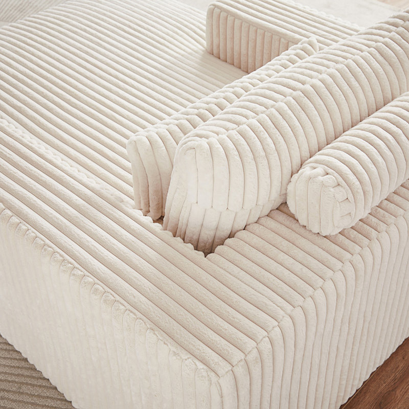 Méridienne, canapé-lit moderne moelleux, canapé confortable, Beige