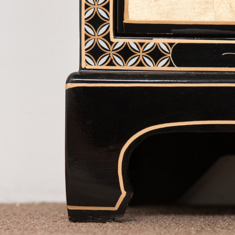 Nouvelle armoire à chaussures peinte à la feuille d'or de Chine