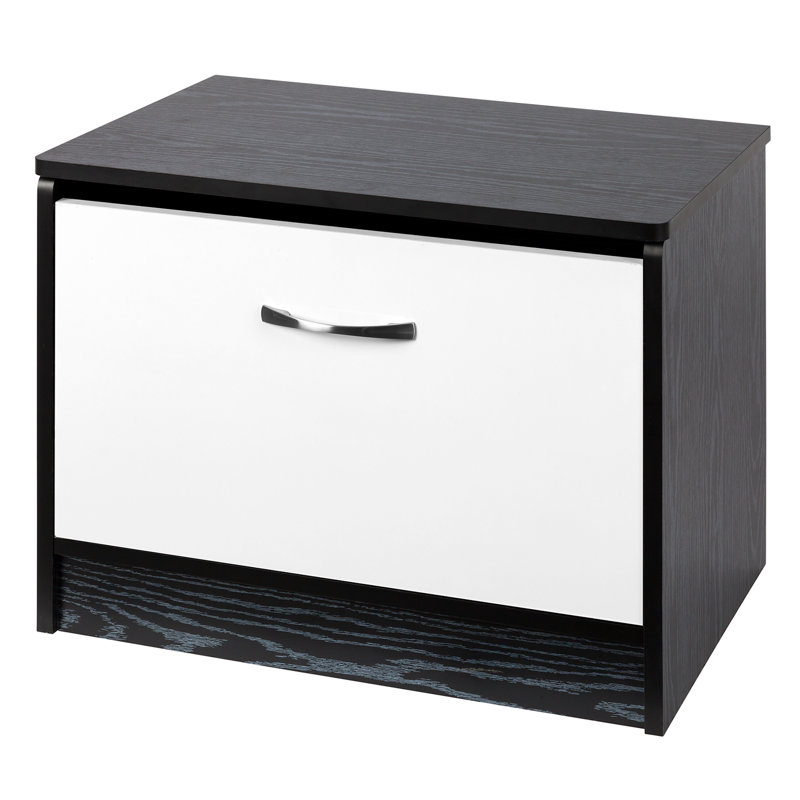 Solid + Manufactured Wood Accent Stool, Black / White