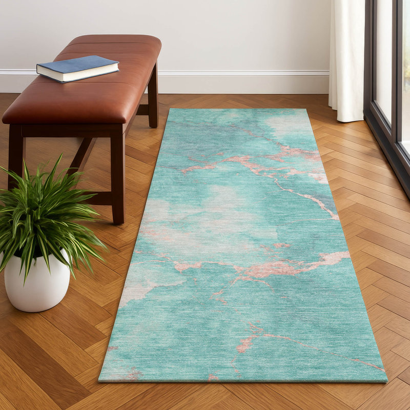 Premium Machine Washable Jacquez AMF1790 Abstract Rug, Runner 2'3" x 7'6"