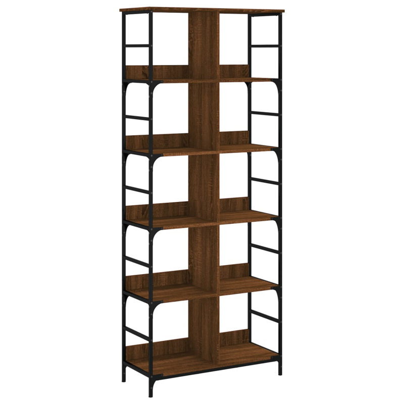 vidaXL Bookshelf Engineered Wood Tall Bookshelf Rectangular, Brown Oak
