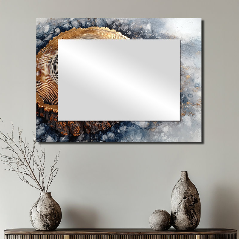 Cristal d'hiver en bois diapositive Harmony - miroir d'arbre mural - imprimé sur métal, 24 po x 32 po