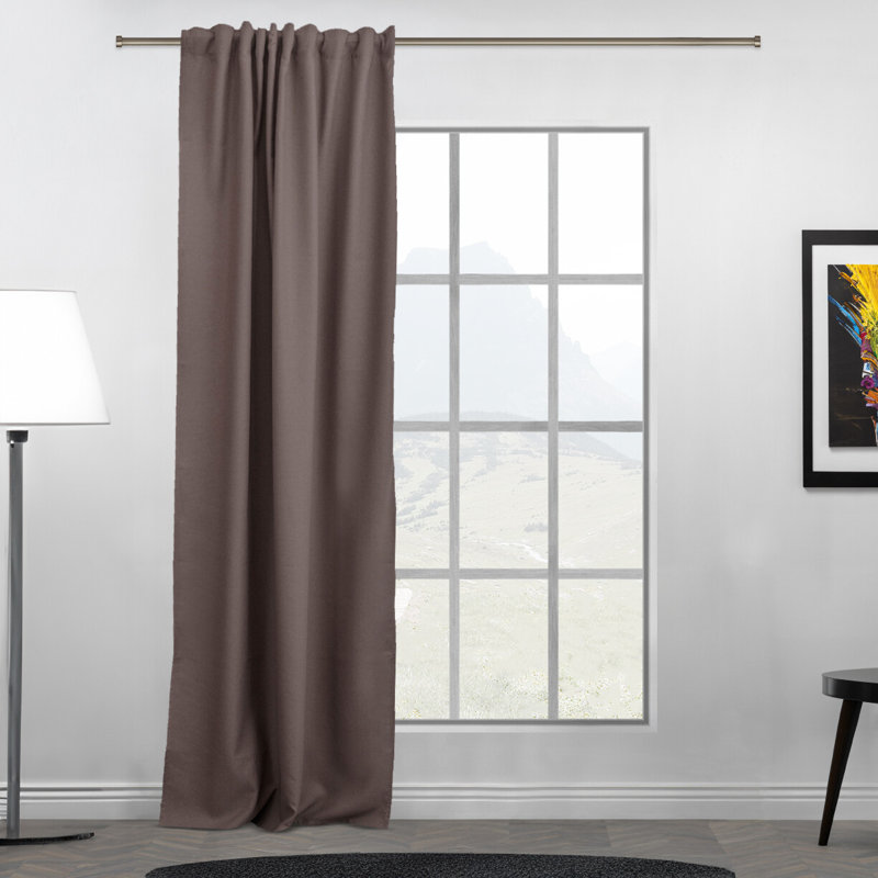 Room Darkening Single Curtain Panel, Brown, 260cm Width x 450cm Drop