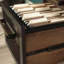 Bureau avec rehausse, finition brune