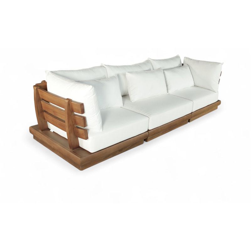 Canapé modulaire d'extérieur rembourré Ivry, Blanc