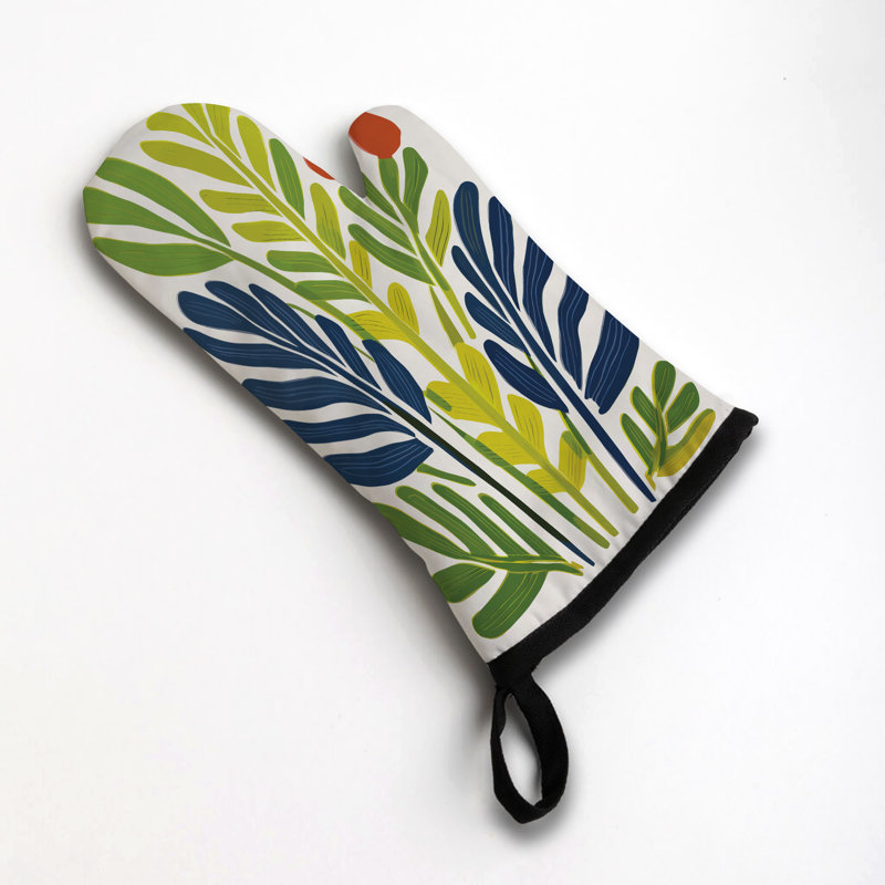 Flora Waves Oven Mitt Cotton Twill