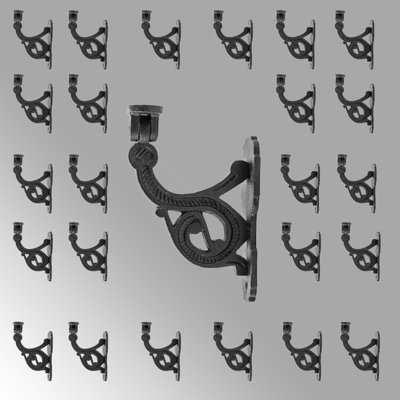 Renovators Supply Black Wrought Iron Stair Handrail Brackets Rust Resistant Wall Mount Support