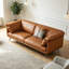 Canapé modulaire orange en cuir véritable-129605634