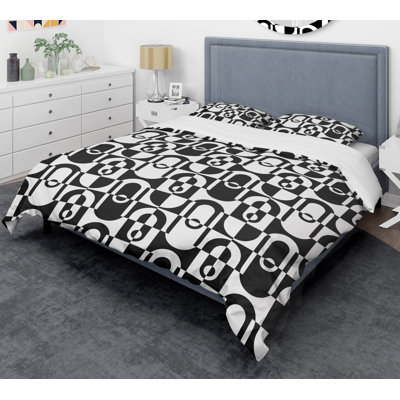 Ensemble de housse de couette monochrome Mid-Century