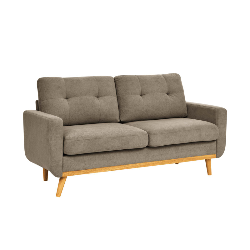 Canapé capitonné 67,7 po de largeur Mid-Century avec pieds en bois