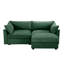 2 places assises avec repose-pieds et 1 tiroir de rangement amovible en chenille sous chaque siège, conception intégrée de coussins d'accoudoirs enveloppés, en forme de croissant, bordures de coussin décoratives passepoilées,-648875701