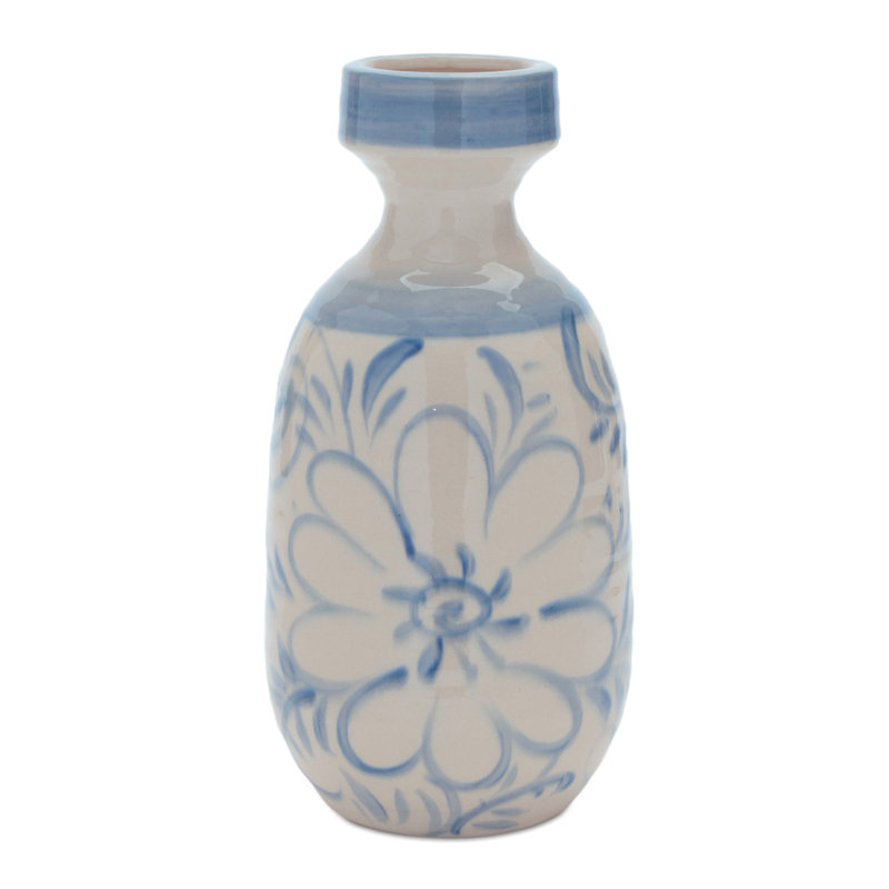 Vase floral en grès, H 12,2 po x l 5,95 po x P 5,95 po