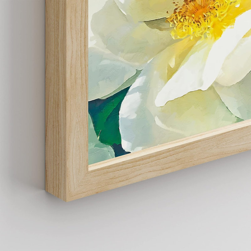 Art mural floral pastel blanc magnolia, impressions botaniques décoratives pour salon, encadré sur papier, Naturel