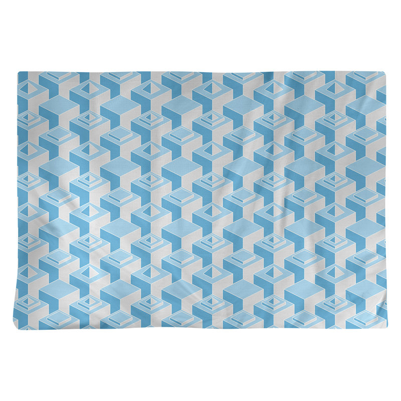Napperon classique en coton 18 po Skyscraper, Bleu sarcelle / blanc, polyester