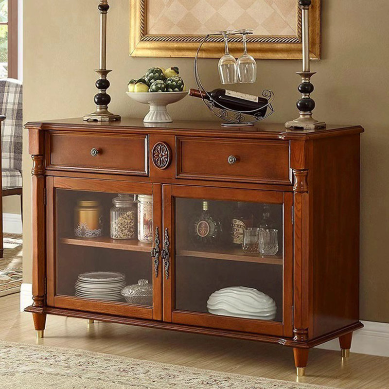 Nut-brown Solid Wood Sideboard