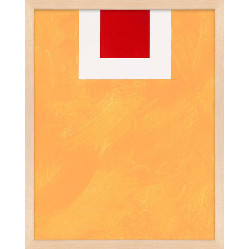 " Square Sunrise " by Robert Kamnatnik, Maple Framed Paper, 38" H x 30" W x 1.25" D