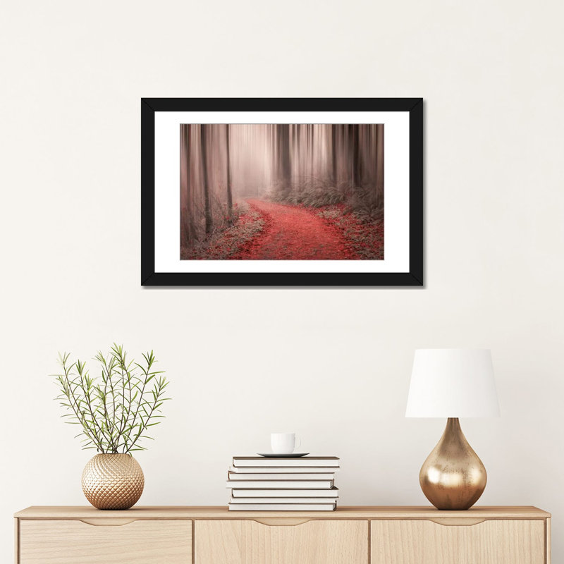 «Through the Woods III», impression sur toile, H 3 po x l 16 po x P 24 po, Papier d'art encadré noir, Blanc