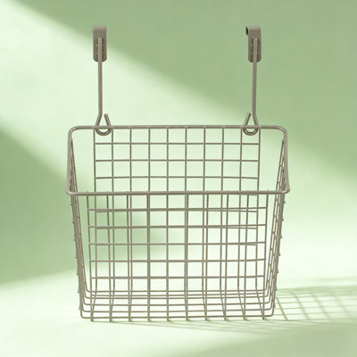 Over The Cabinet Door Hanging Storage Baskets - Steel Wire Grid Organizer For Kitchen, Bathroom, And Utility Room - Maximize Hidden Space With No-Tool Installation (Large, Pack Of 6)