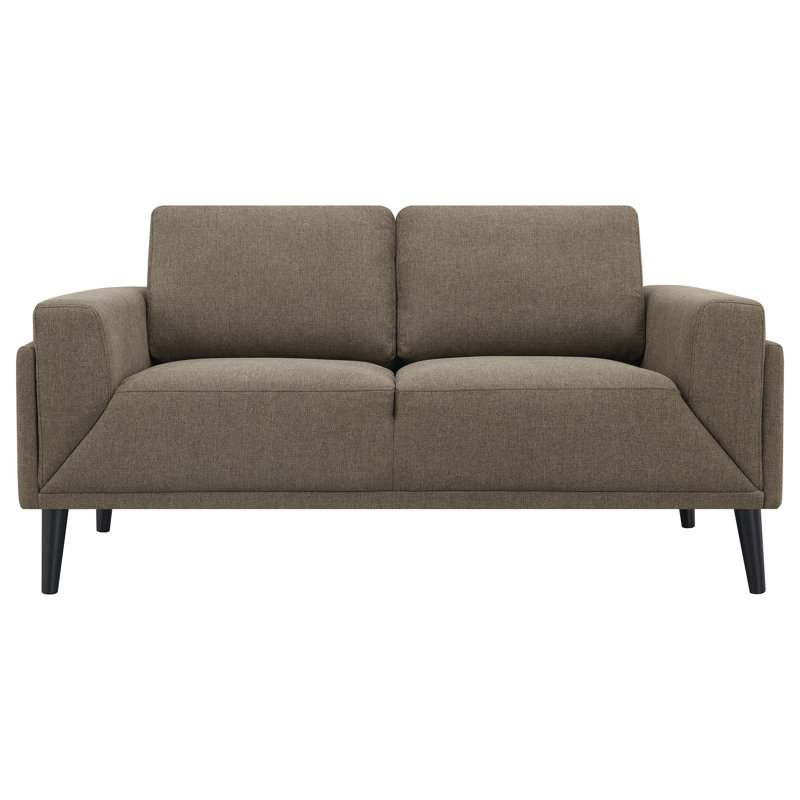 Birju Upholstered Sofa, Brown Polyester Blend, 33" H x 64" W x 35" D