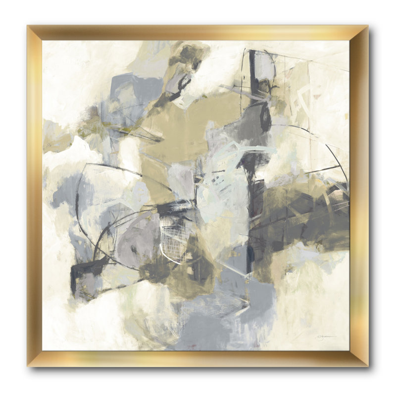 Cadre photo « glam crème rêve iii », reproduction sur toile, H 16 po x l 16 po x P 1 po, Cadre noir