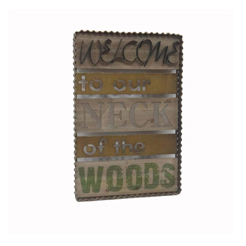 Décoration murale mdf/métal welcome