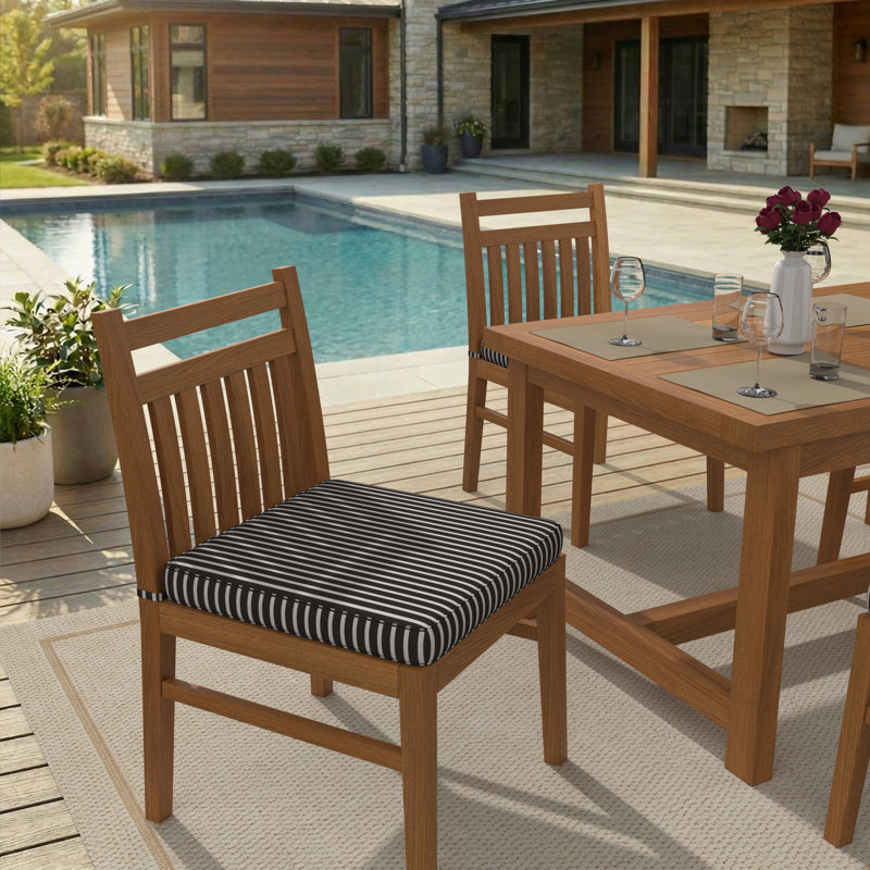 Sunbrella Indoor/Outdoor Dining Chair Cushion, 16" W x 16" D, Sunbrella® Shore Classic