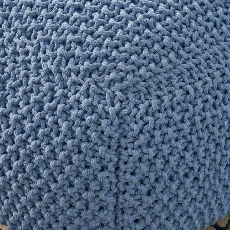 Repose-pieds carré de 24 po Tenacia, Coton bleu sarcelle