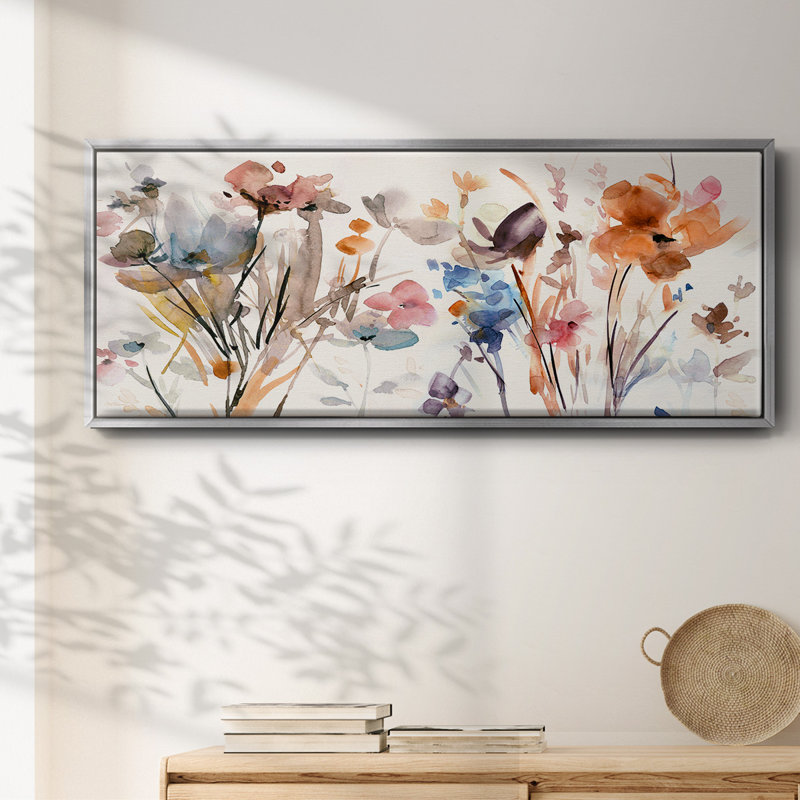 Pop Garden- Framed Canvas, 12" H x 30" W